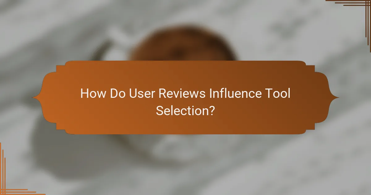 How Do User Reviews Influence Tool Selection?