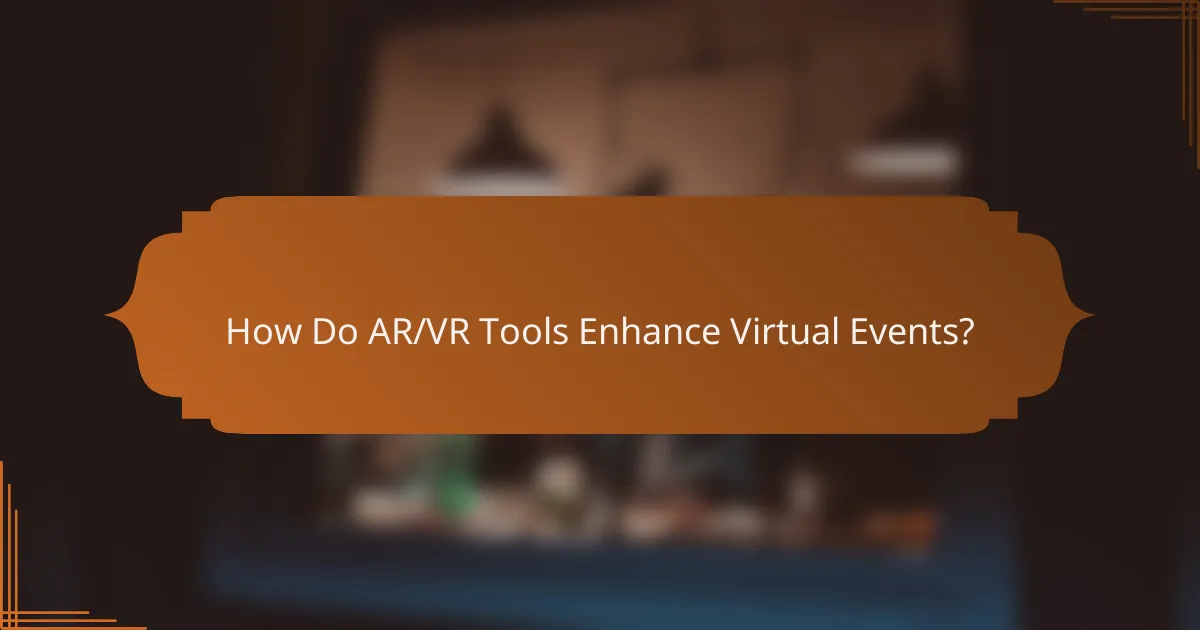 How Do AR/VR Tools Enhance Virtual Events?