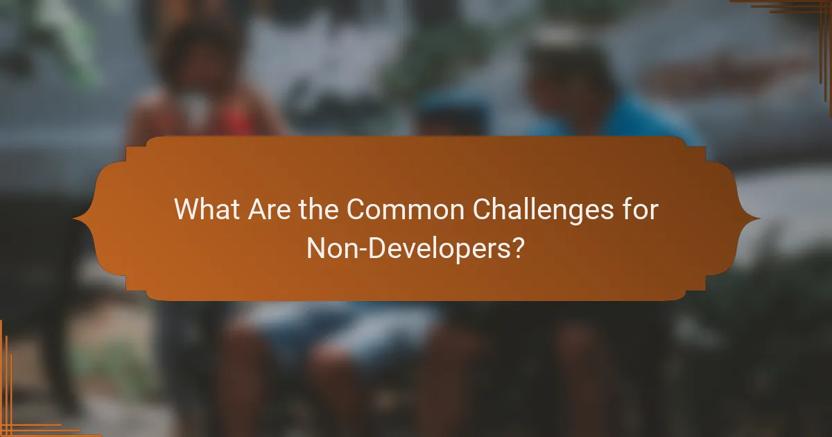What Are the Common Challenges for Non-Developers?
